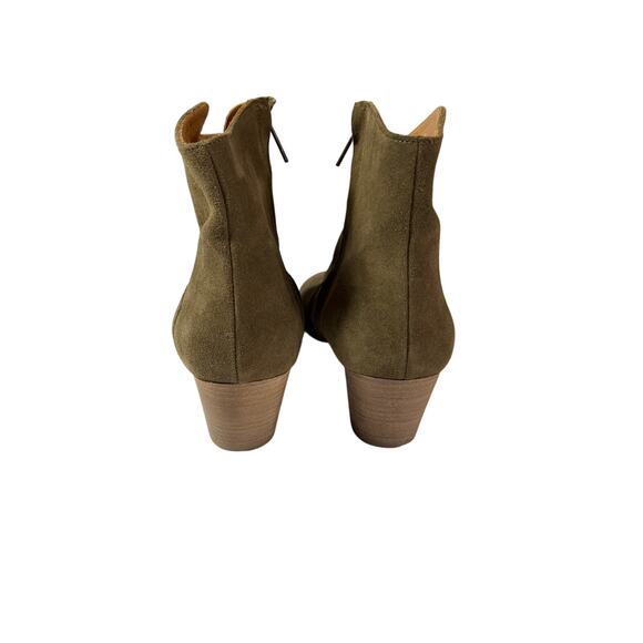 Isabel Marant Dicker Suede Ankle Bootie Taupe Block Heel 41 / US 11 Boho Western - Picture 5 of 7